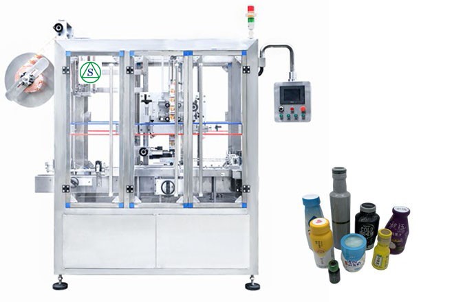 PET bottle shrink sleeve applicator